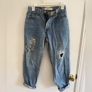 Levi's Blue Relaxed Fit Distressed Jeans